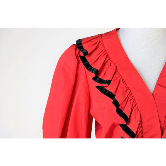 Vintage Albert Capraro Red 2 Piece Skirt and Jacket Set Deadstock Medium - Picture 6 of 9